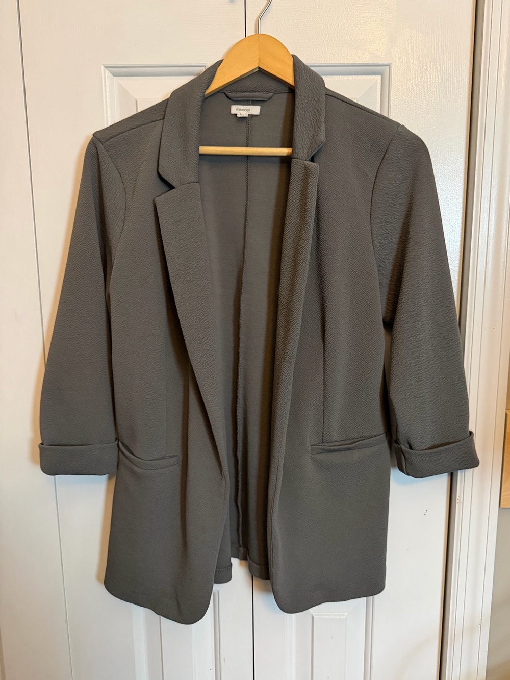Women's Open Front Blazer Jacket Gray Maurice’s Large